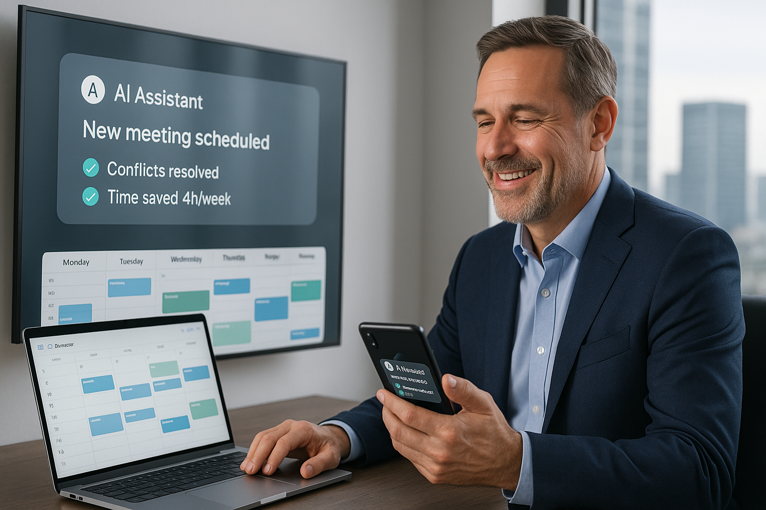 Agentic scheduling illustration